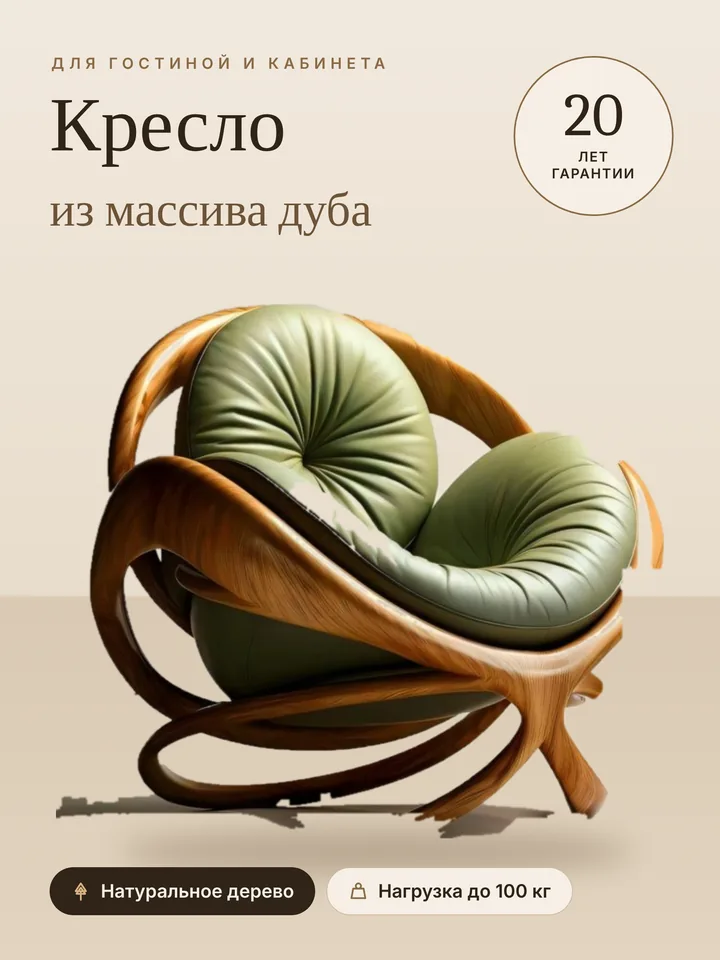 Обложка карточки кресла из дуба