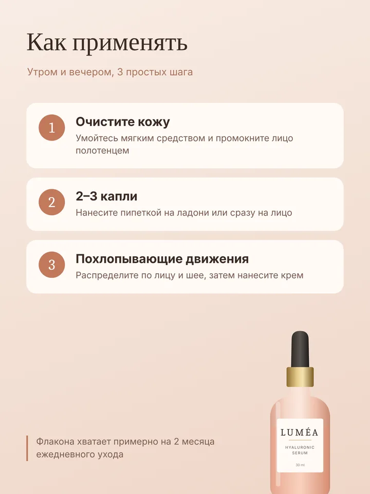 Слайд с инструкцией по применению сыворотки